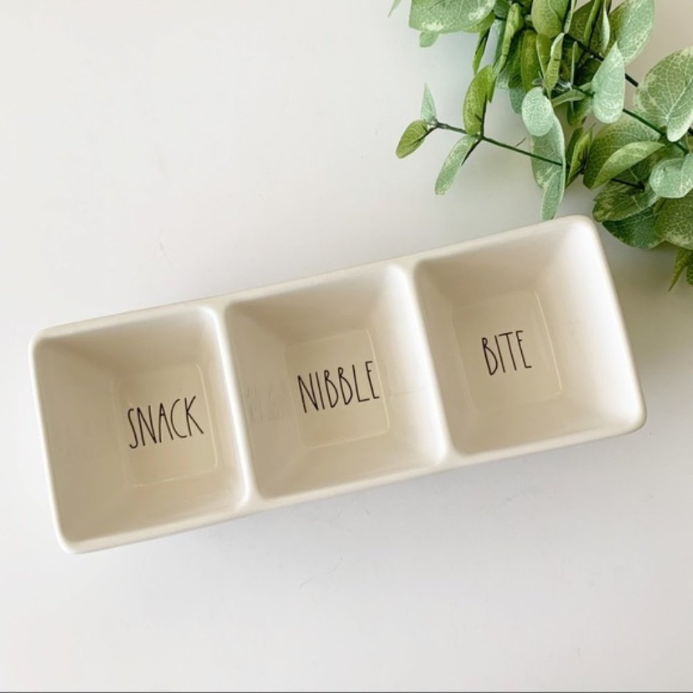 Rae Dunn Snack Nibble Bite Portioned Dish
